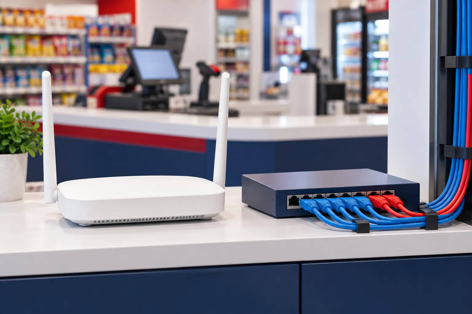 Router and network switch for a Nigerian retail store